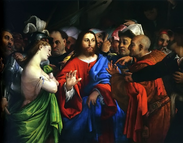 John8 1 ChristAndTheAdulteress LorenzoLotto